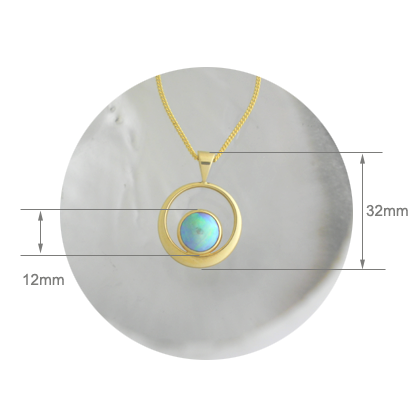 18ct Yellow Gold Pendant. 11 mm A Grade Brereton Blue Pearl